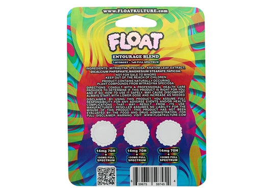 Float Entourage Blend 14mg 7-OH + 100mg Full Spectrum 3-Tablet