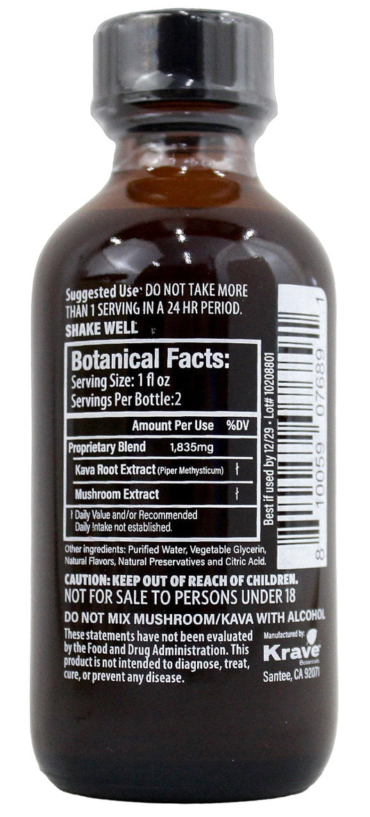 Krave Botanicals Extract Shot - Mushroom + Kava