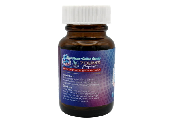 Kratom Kulture 7OHMZ Platinum 40mg – Blue Razz Cotton Candy - 10-Tablet