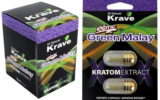 Krave Exotic Kratom Extract Capsules 6pk - Green Malay