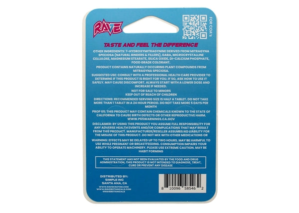 Rave 20mg 7-OH Mixed Berry 4-Tablet