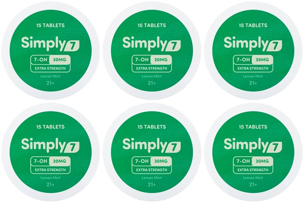 Simply7 Extra Strength 30mg 7-OH Lemon Mint 15-Tablets
