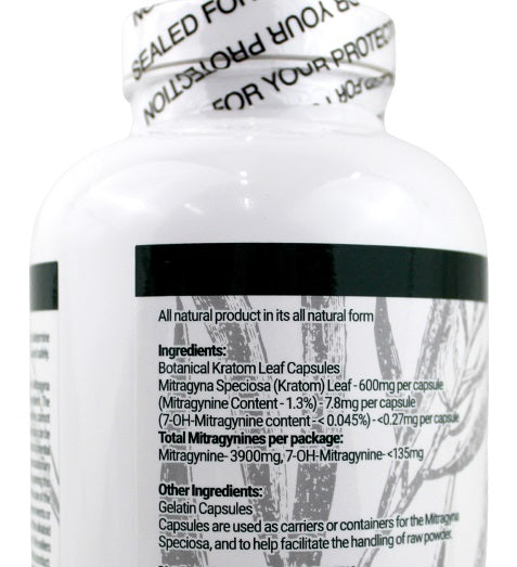 Whole Herbs Kratom Capsules - 500Caps Green Vein Maeng Da