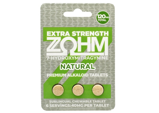 ZOHM Extra Strength 120mg 7-OH - Natural 3-Tablet